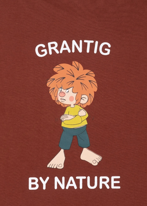 T-Shirt "Grantig by nature" - dunkelrot, v2